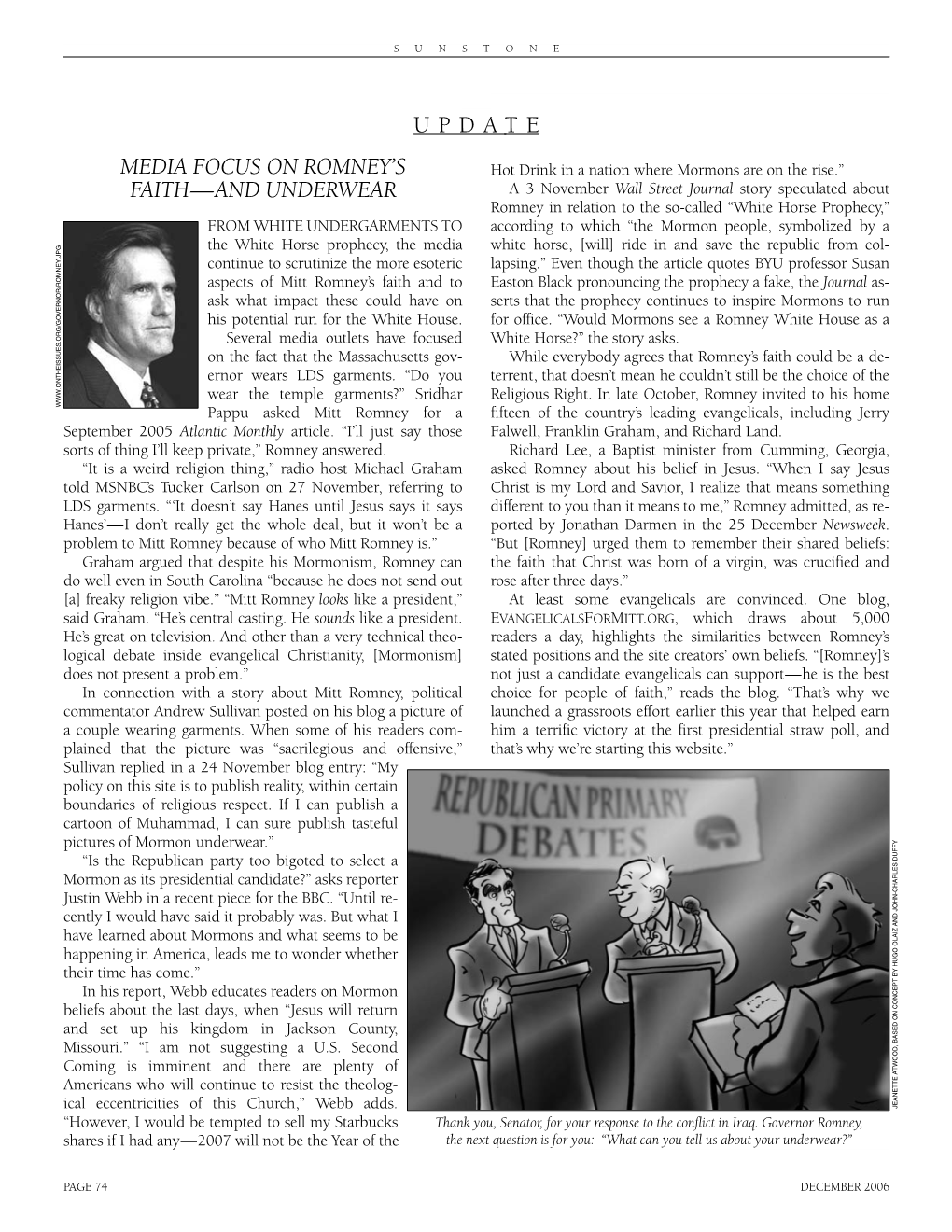 ISSUES.ORG/GOVERNOR/ROMNEY.JPG Pappu Asked Mitt Romney for a Fifteen of the Country’S Leading Evangelicals, Including Jerry September 2005 Atlantic Monthly Article