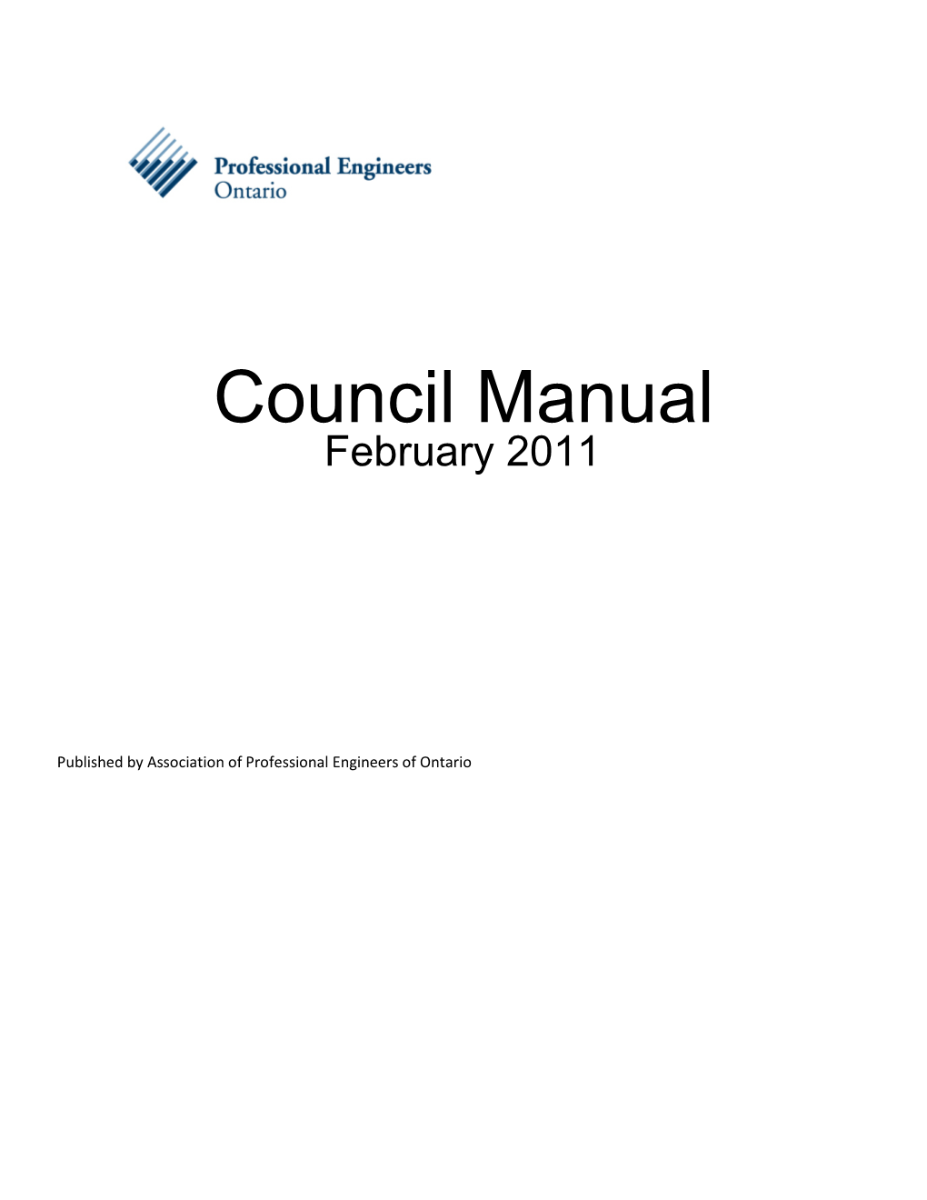 Professional Engineers Ontario Council Manual