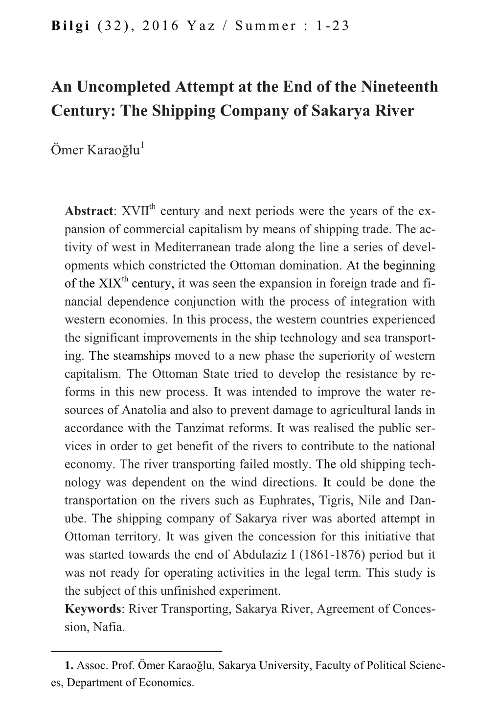 The Shipping Company of Sakarya River