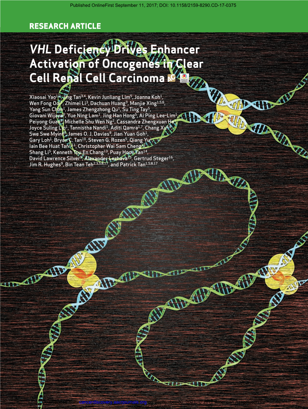 VHL Deficiency Drives Enhancer Activation of Oncogenes in Clear Cell Renal Cell Carcinoma