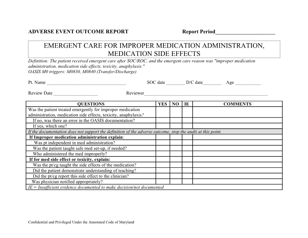 Adverse Event Outcome Report s1