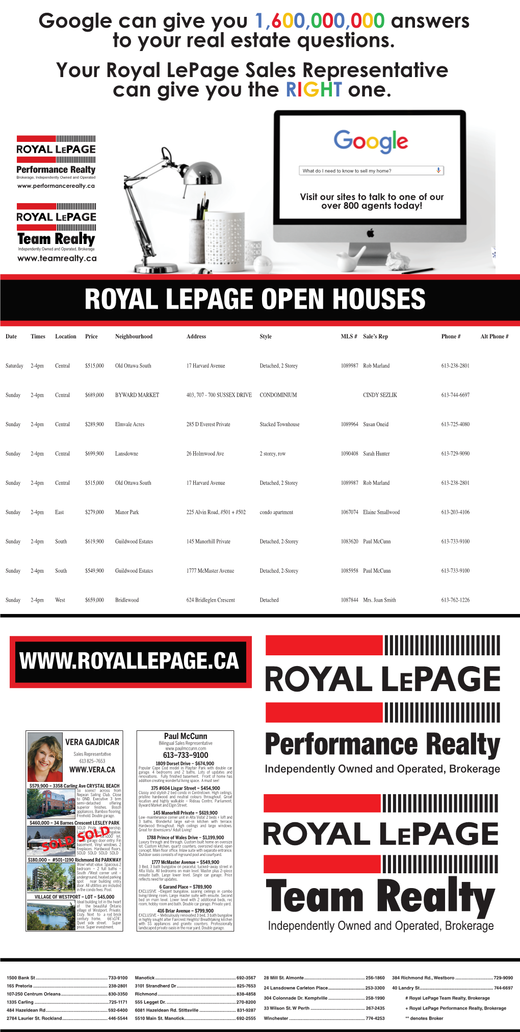 Royal Lepage Open Houses