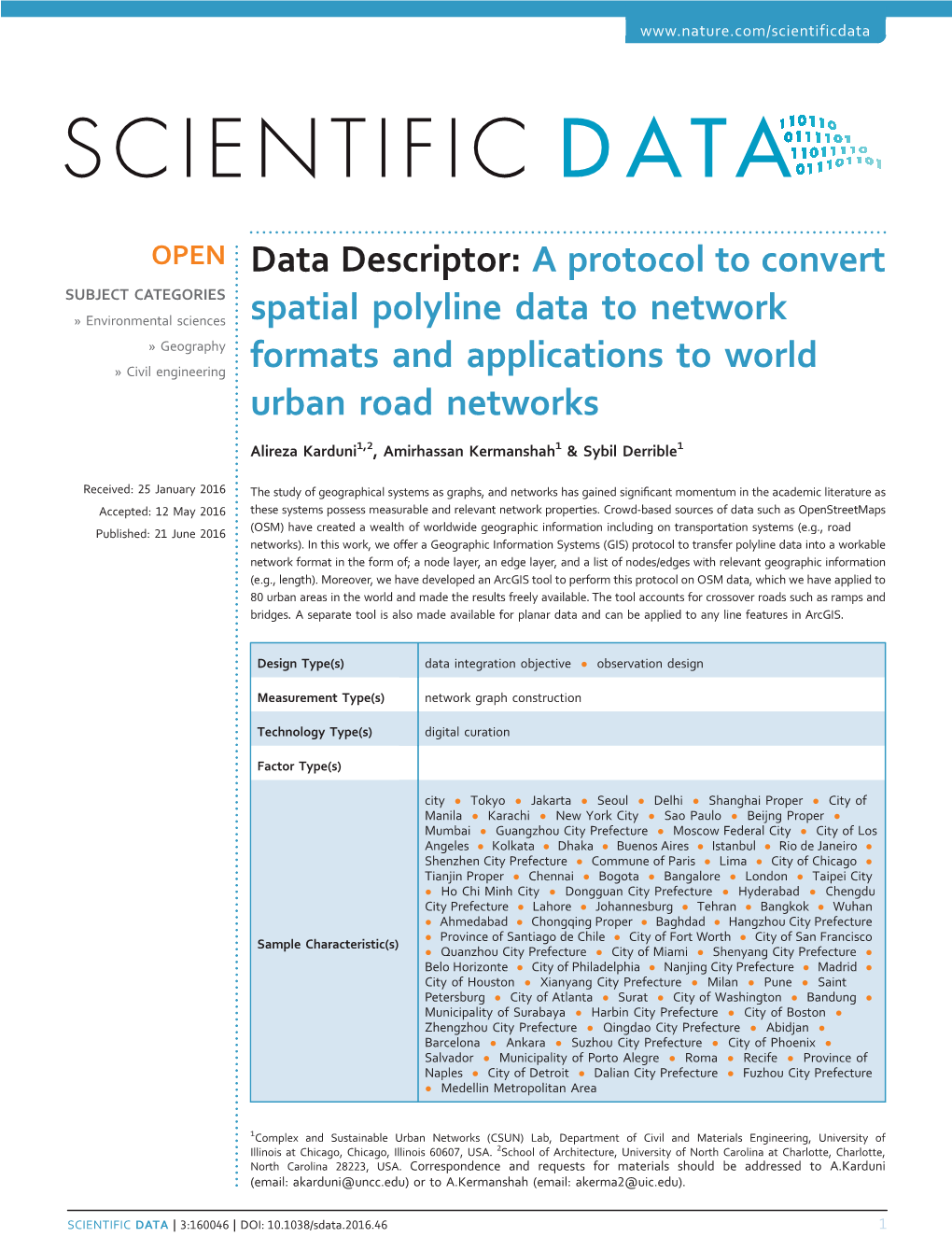 A Protocol to Convert Spatial Polyline Data to Network Formats and Applications to World Urban Road Networks