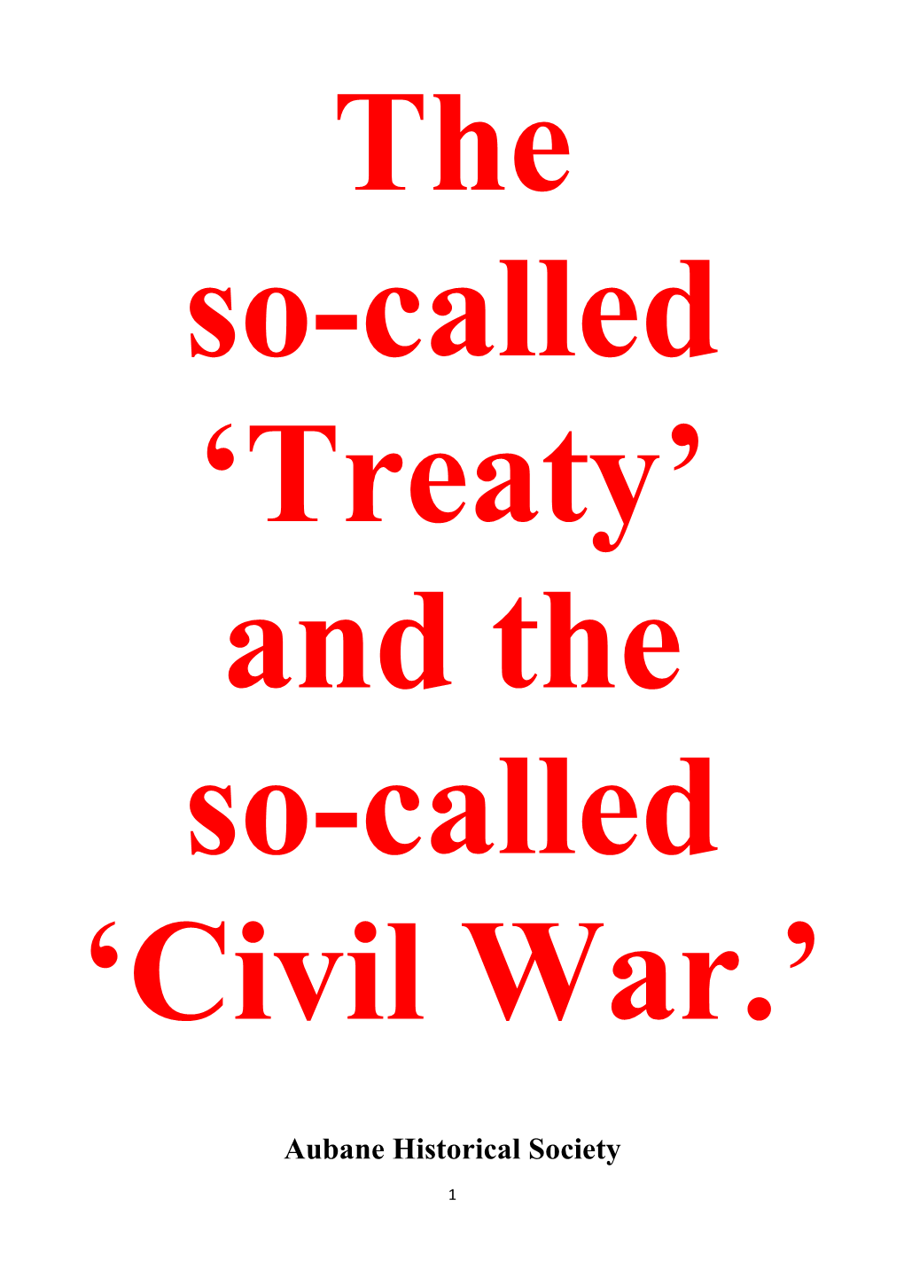 The So-Called Treaty