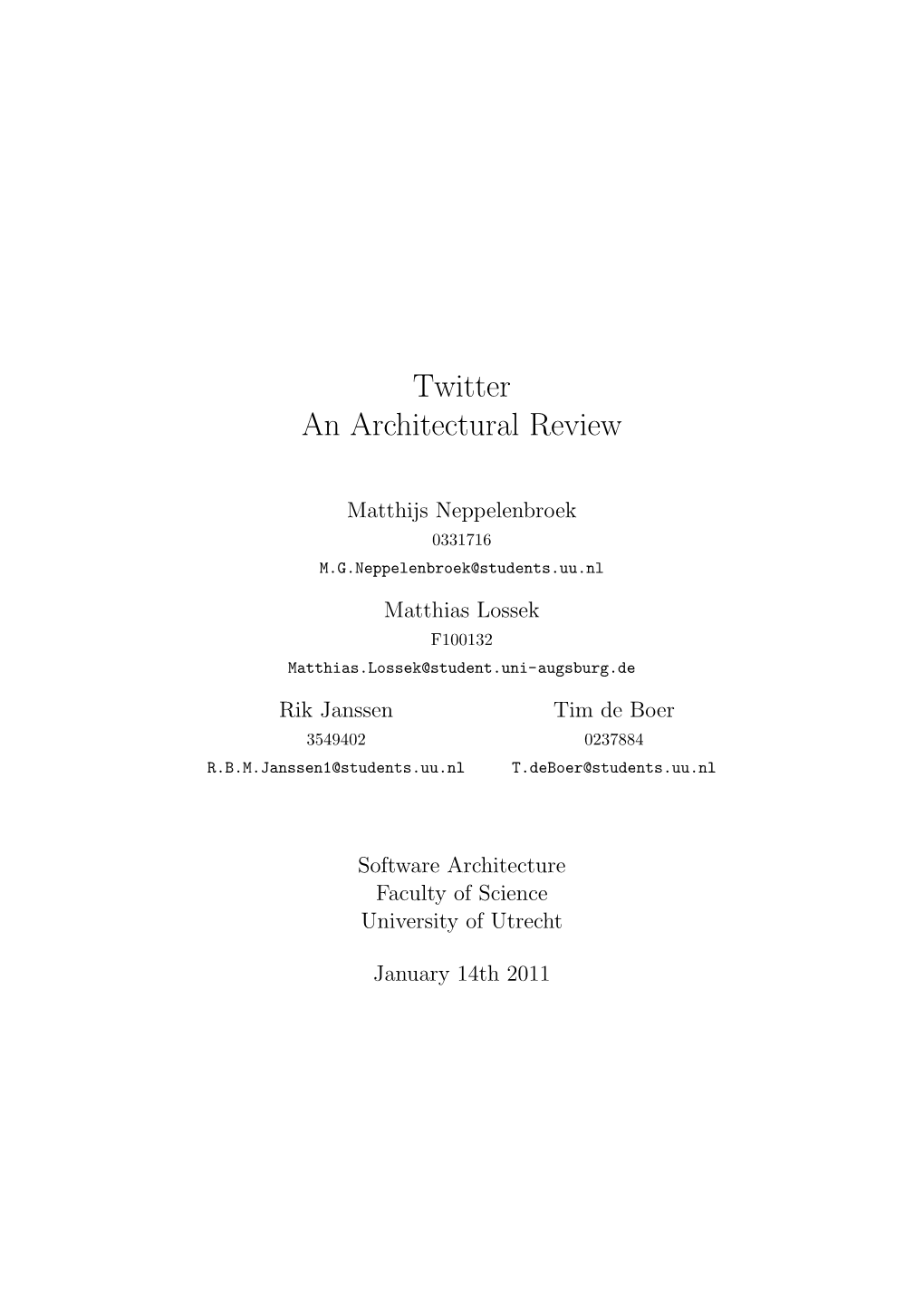 Twitter an Architectural Review