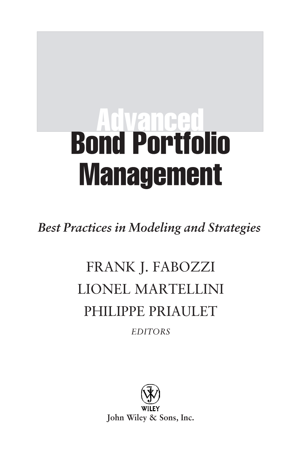 Advanced Bond Portfolio Management