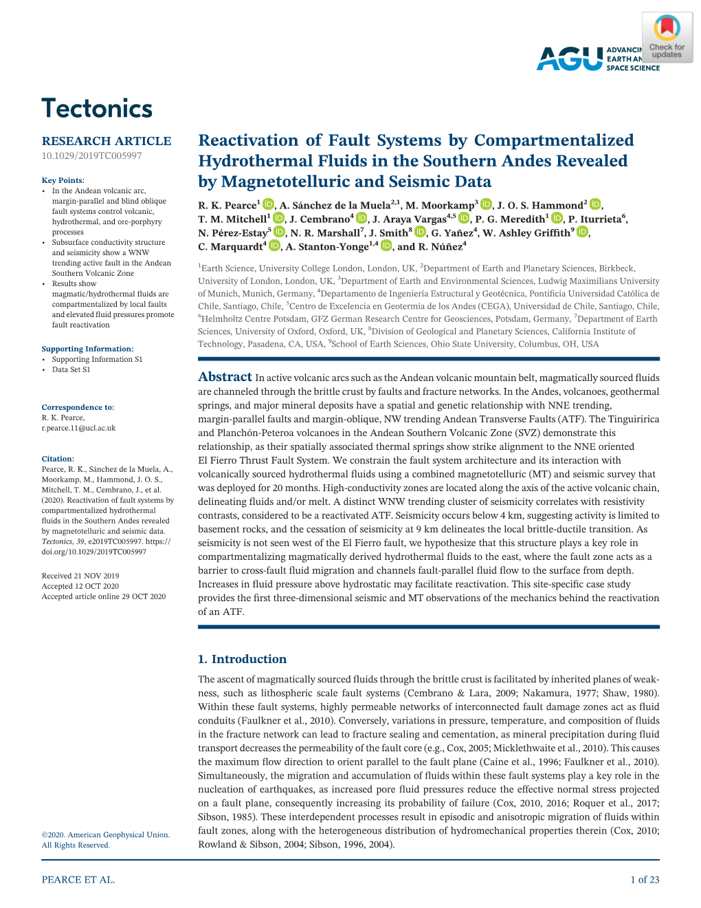 Reactivation of Fault Systems by Compartmentalized Hydrothermal Fluids in the Southern Andes Revealed by Magnetotelluric And