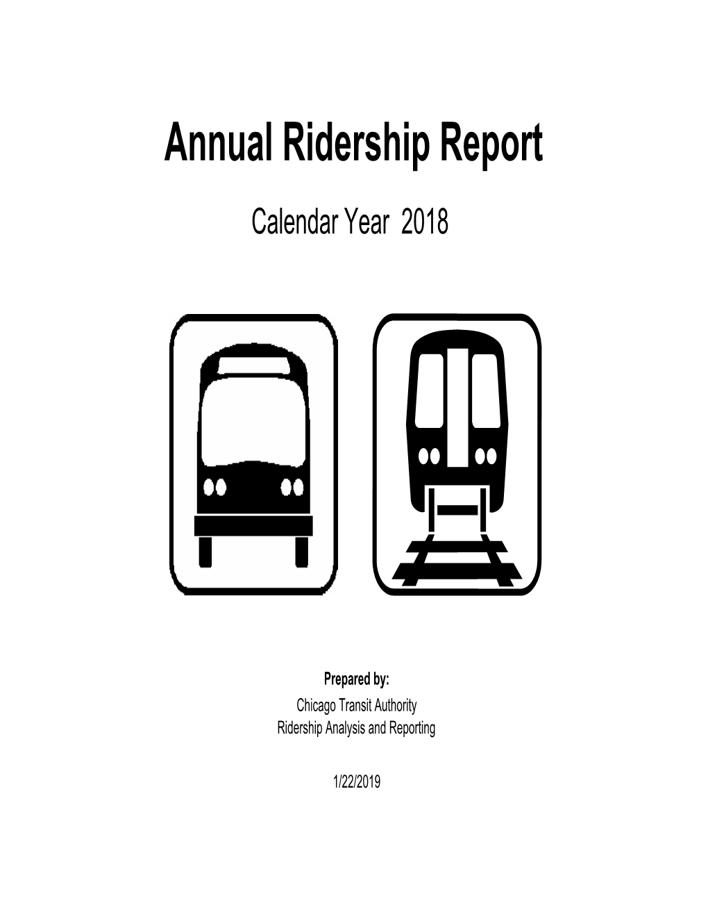 Annual Ridership Report Calendar Year 2018