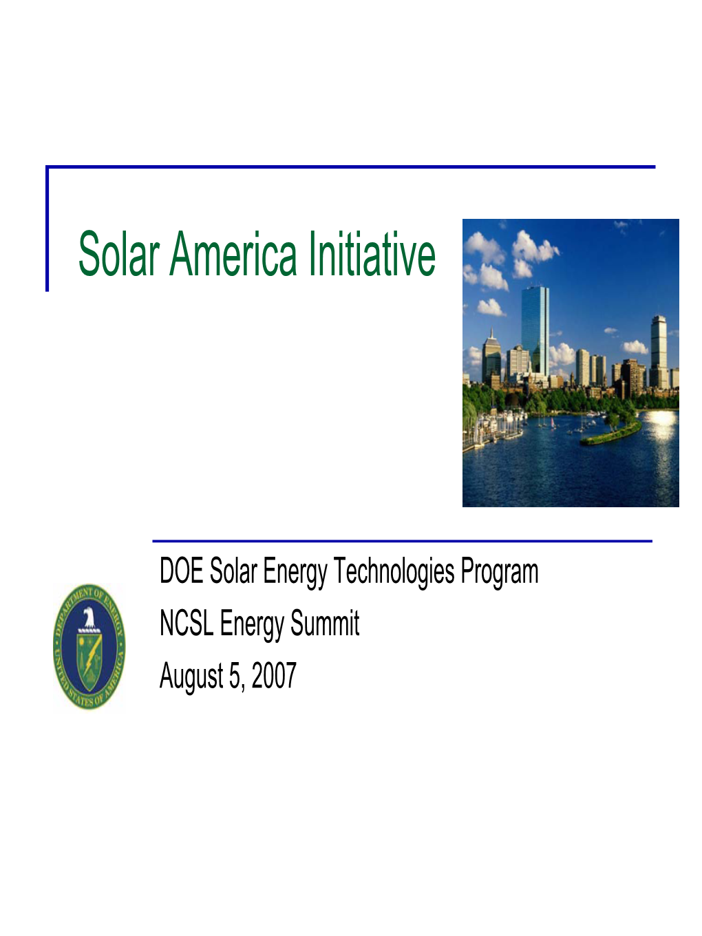 Solar America Initiative