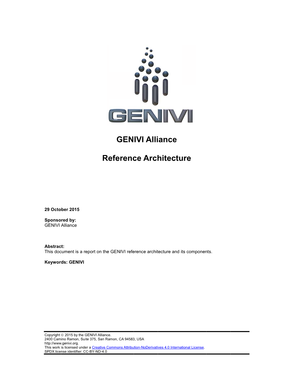 GENIVI Reference Architecture and Its Components