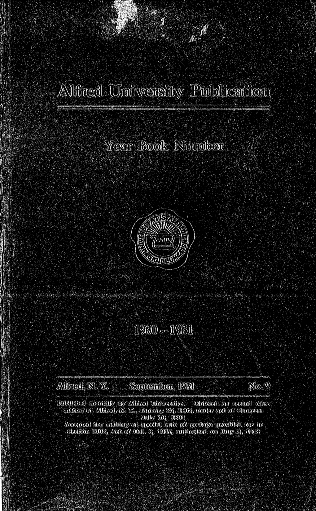 Alfred Annual Report 1930 1931.Pdf