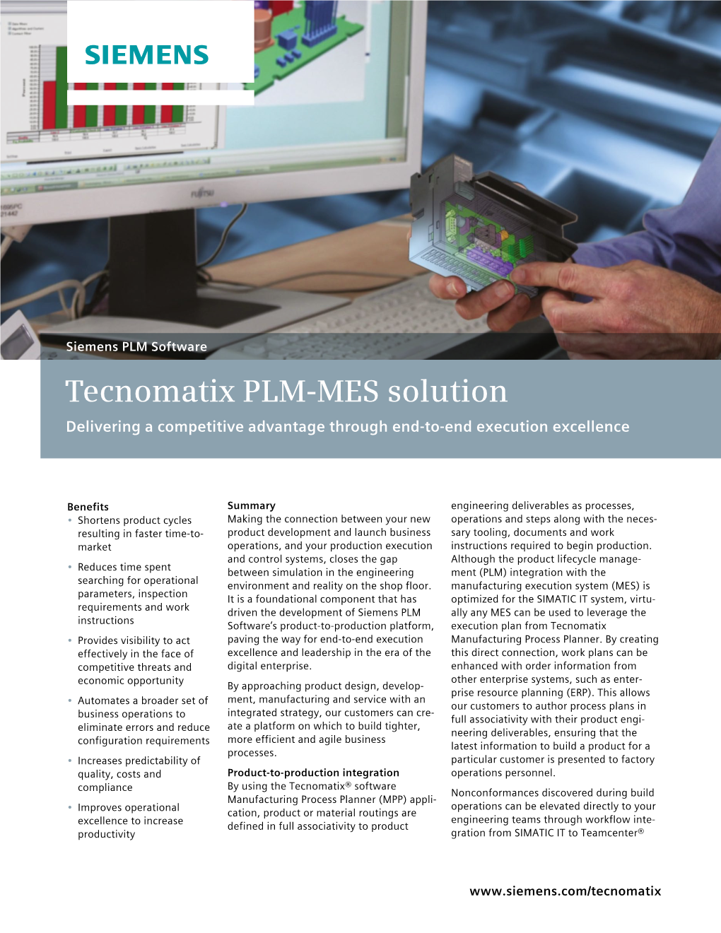 Tecnomatix PLM-MES Solution Fact Sheet