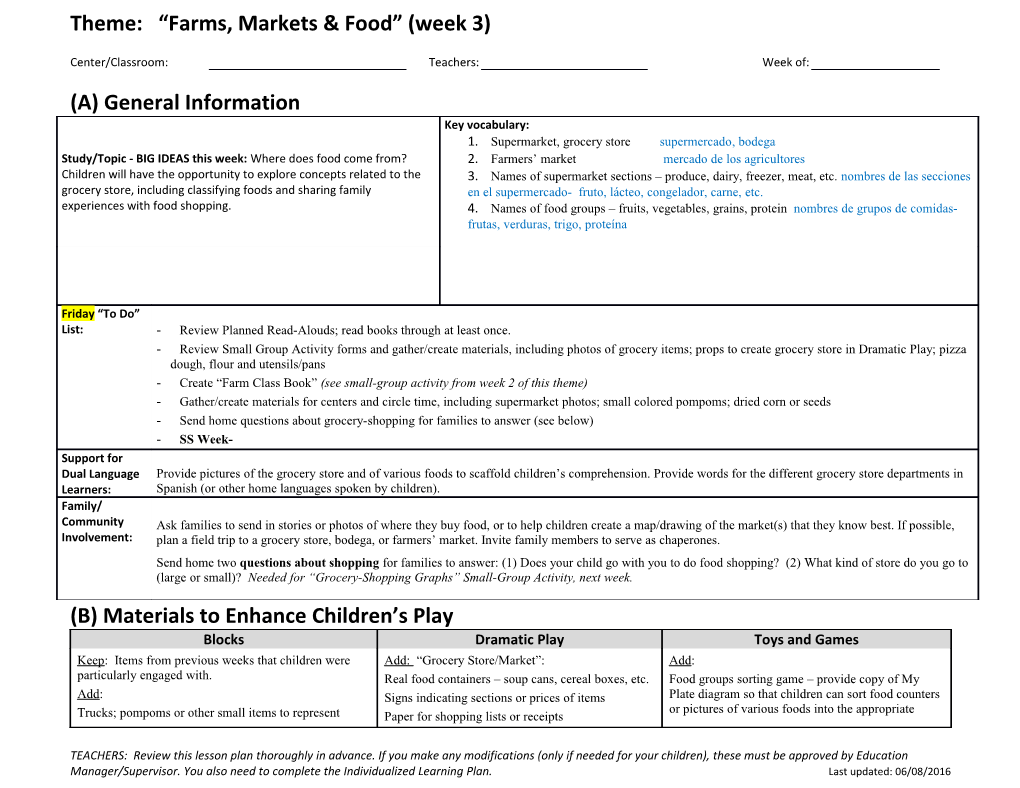 Related Resources: a Teacher S Guide to Opening Centers, Heritage Tree Parent Handout s3