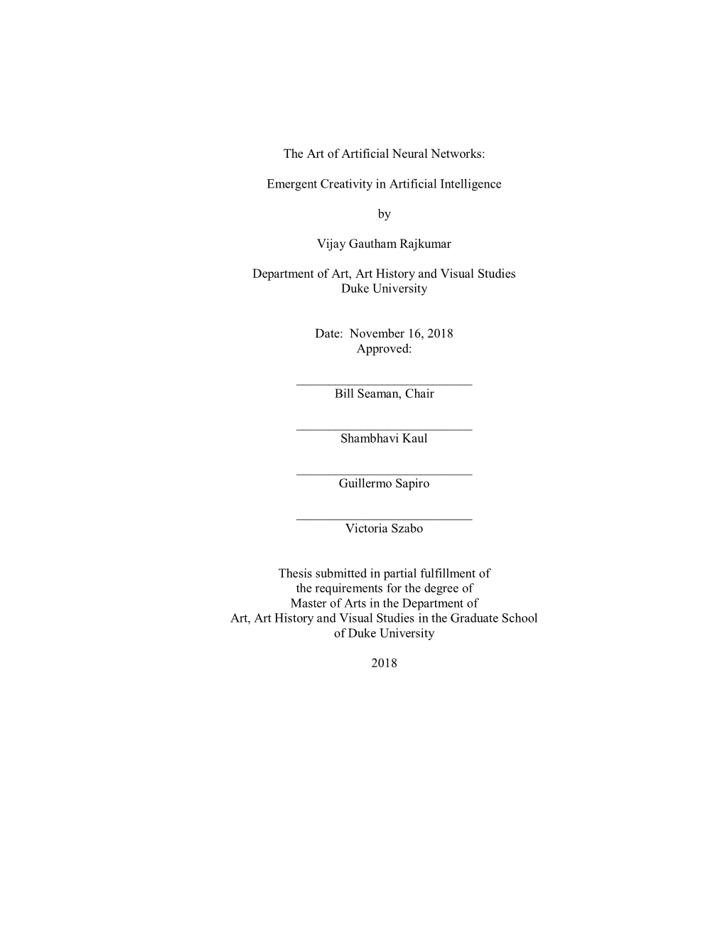 Duke University Dissertation Template