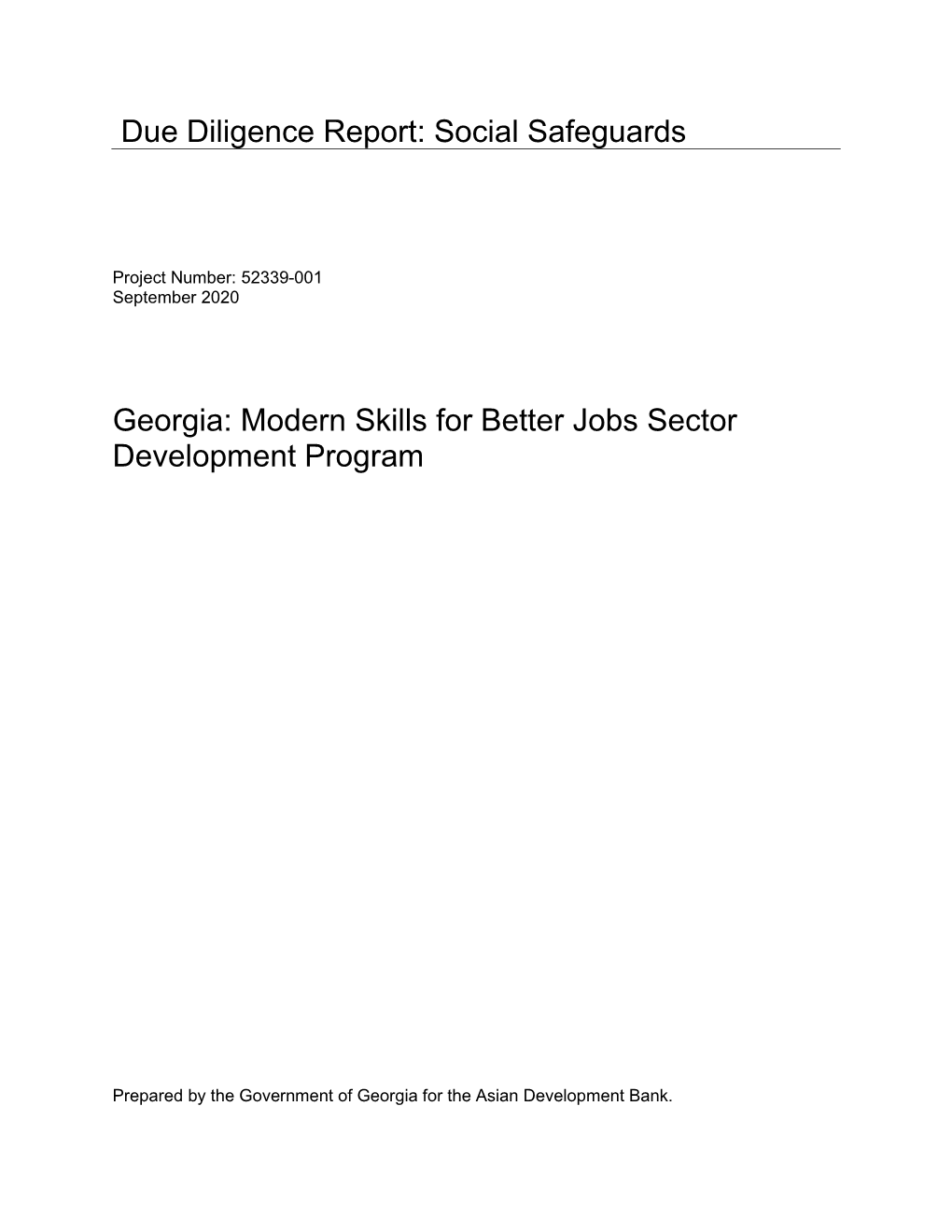 52339-001: Modern Skills for Better Jobs Sector Development Program