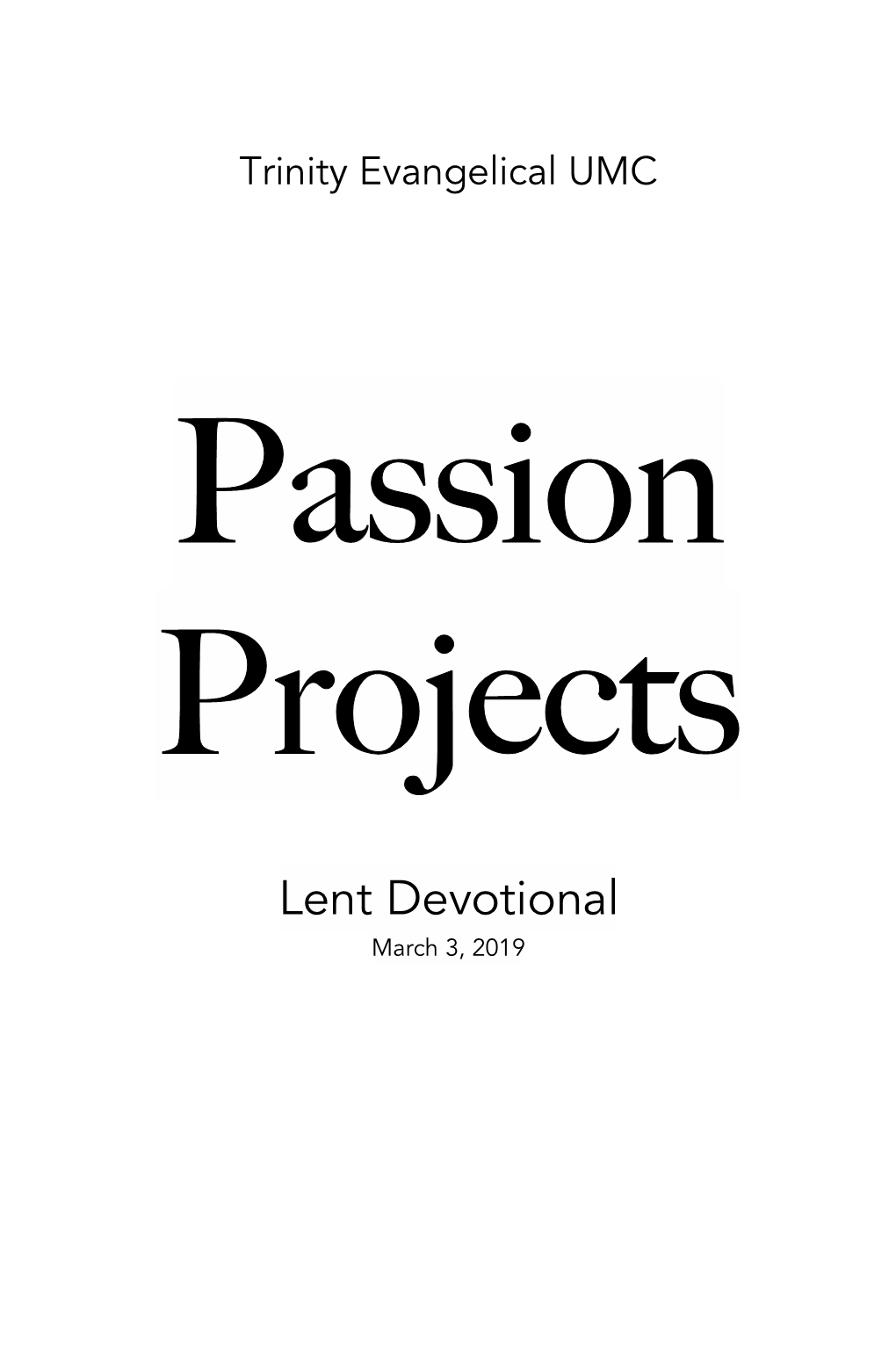 Lent Devotional March 3, 2019