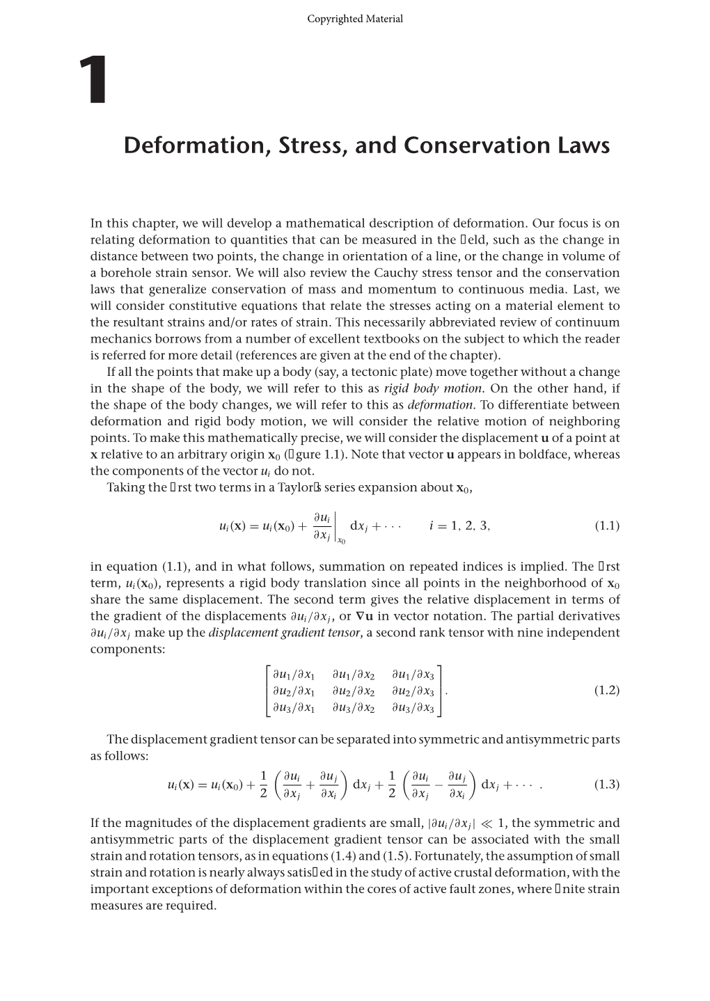 Deformation, Stress, and Conservation Laws