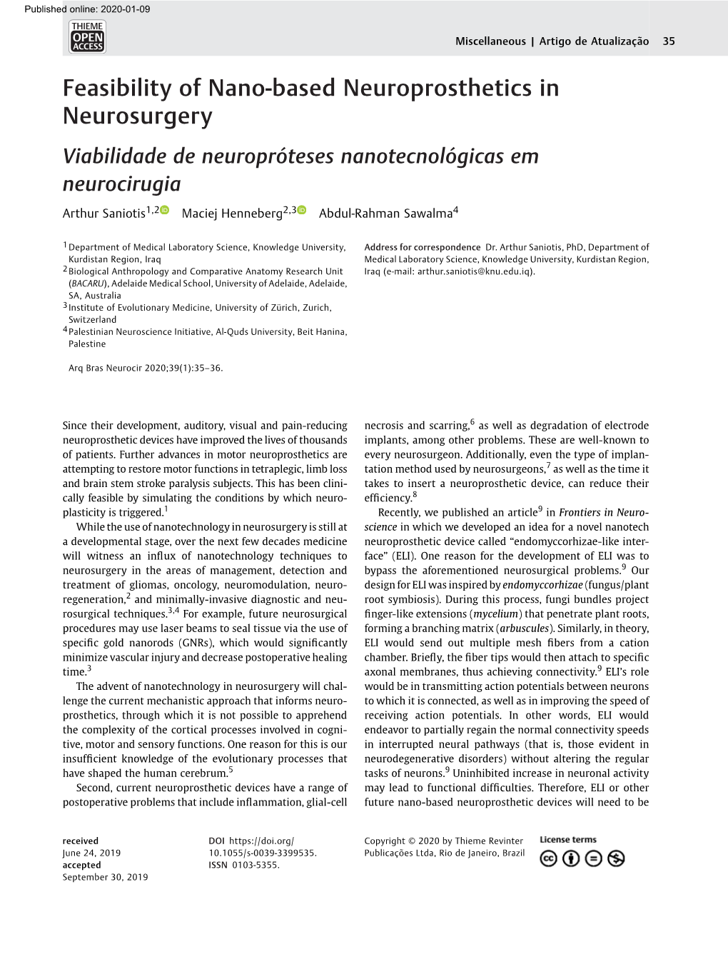 Feasibility of Nano-Based Neuroprosthetics in Neurosurgery