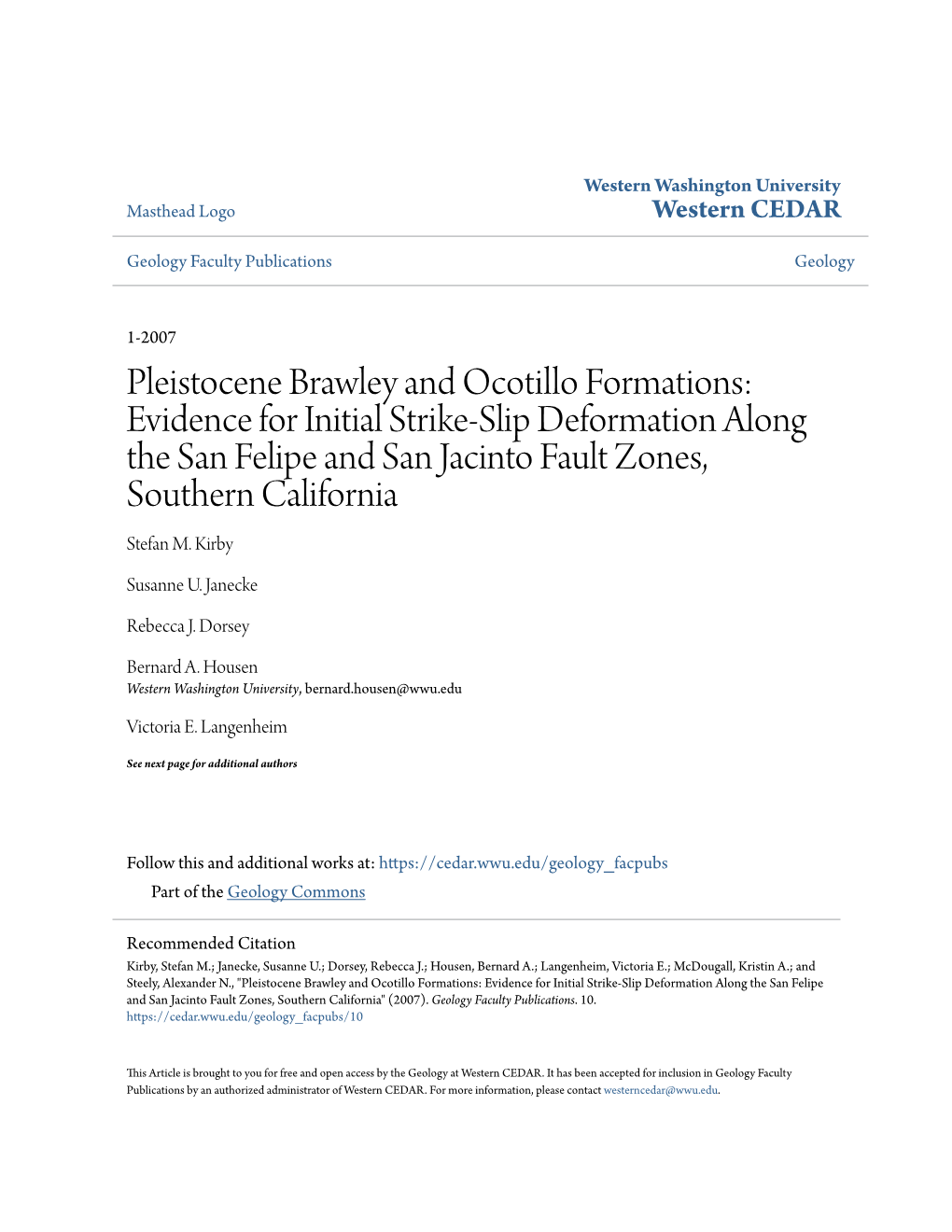 Pleistocene Brawley and Ocotillo Formations