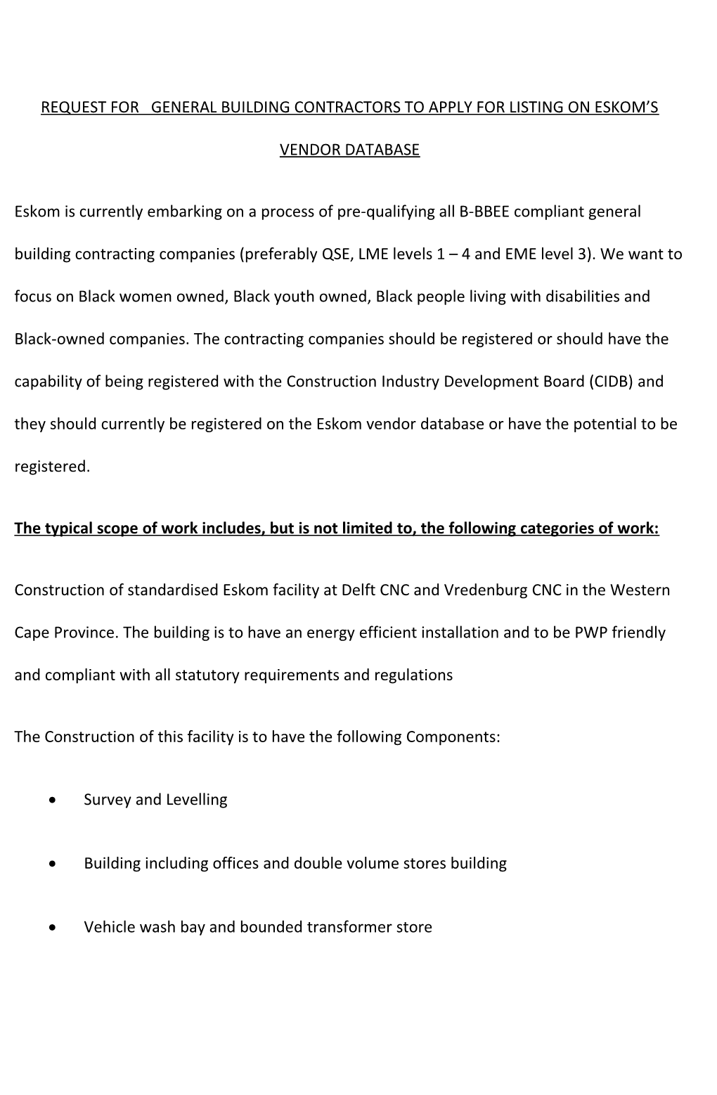 E101793 Eskom Tender Vuyani Substation 1