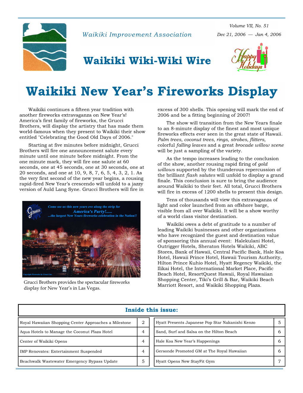 Waikiki New Year's Fireworks Display