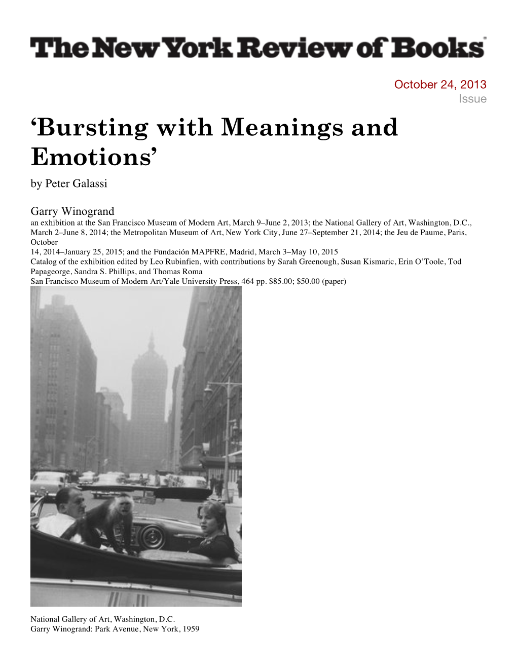 'Bursting with Meanings and Emotions'