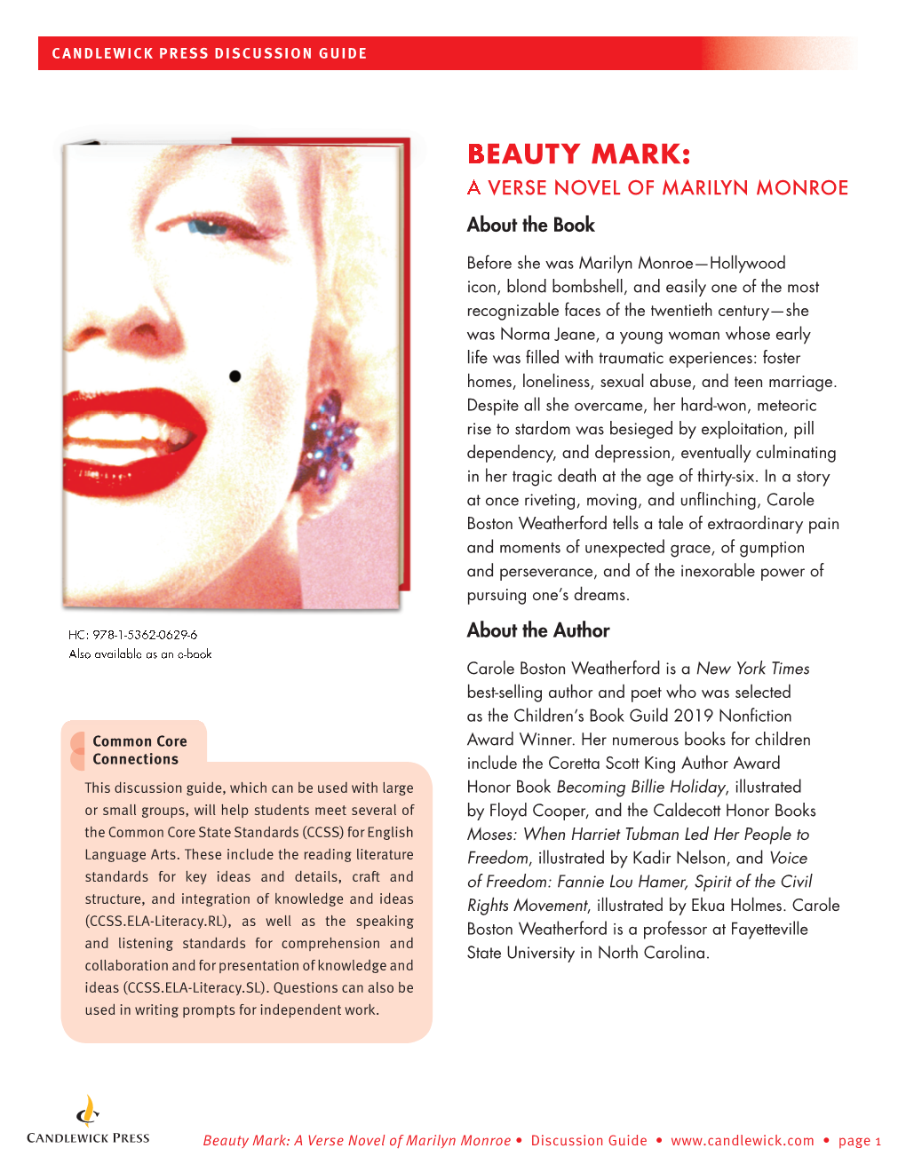 BEAUTY MARK: a VERSE NOVEL of MARILYN MONROE About the Book