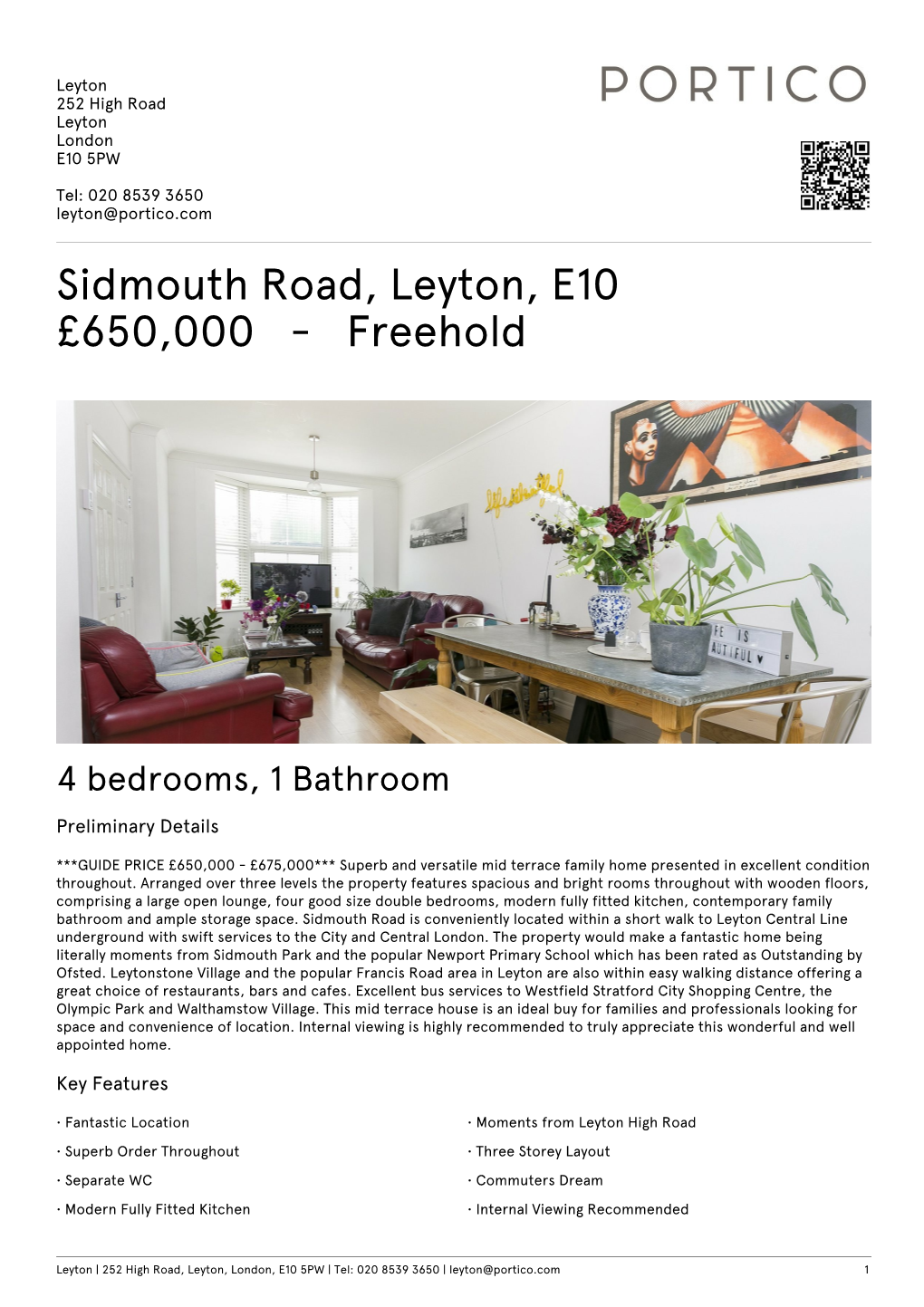 Sidmouth Road, Leyton, E10 £650000