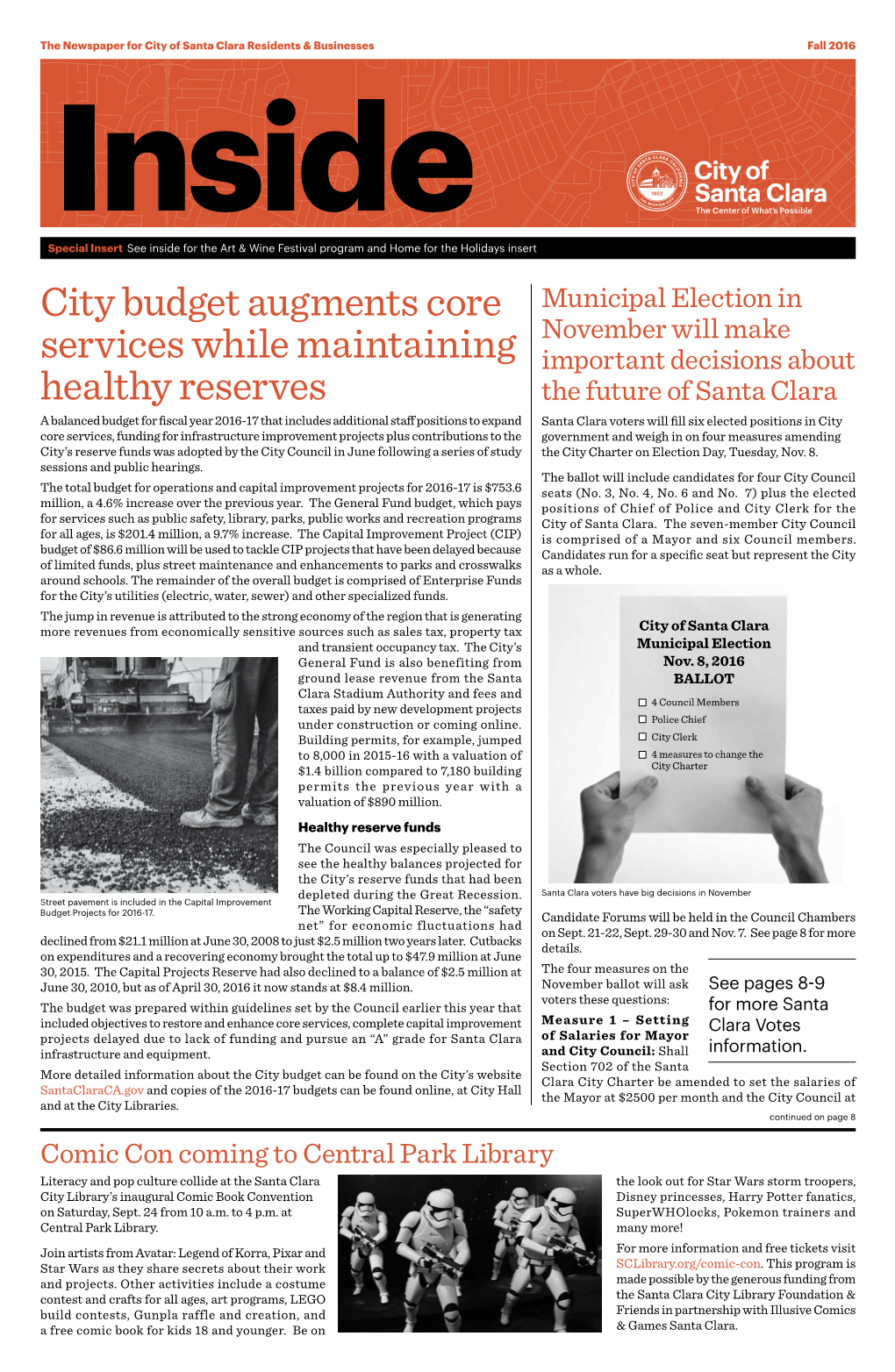 City Budget Augments Core Services While Maintaining Healthy Reserves