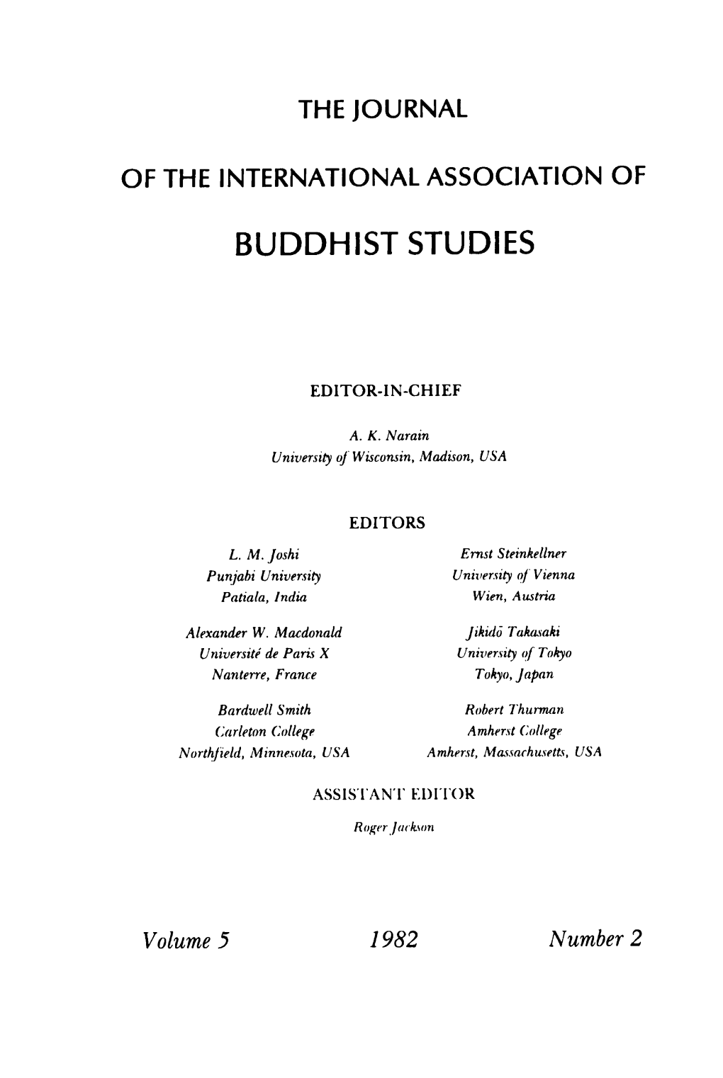 Early Buddhism and the Urban Revolution," by Bal- Krishna Govind Gokhale 7 2