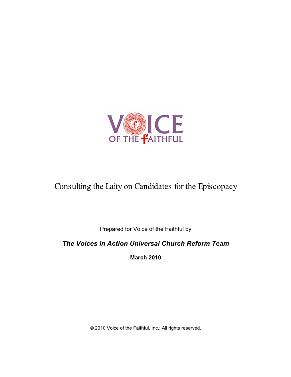 Consulting the Laity on Candidates for the Episcopacy