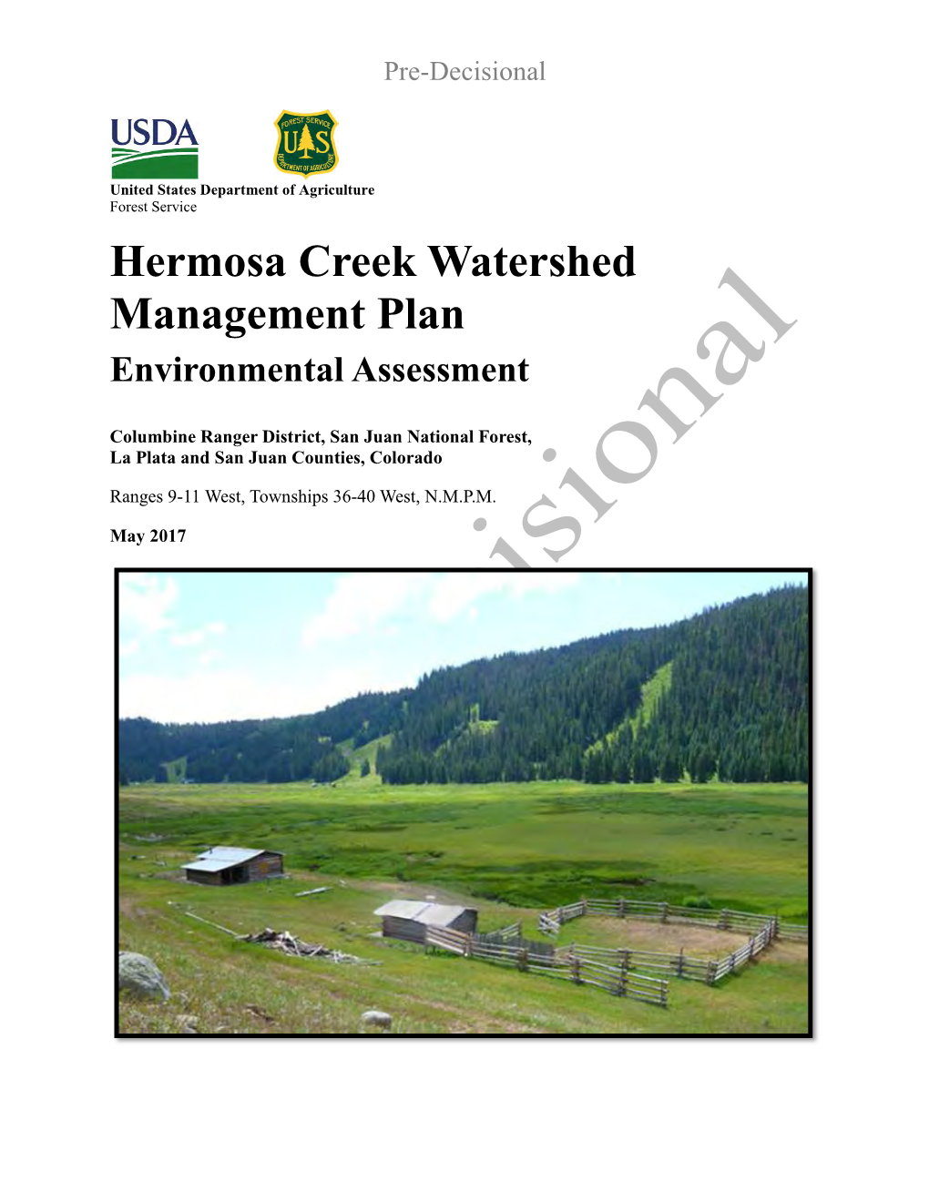 Hermosa Creek Watershed Management Plan Environmental Assessment