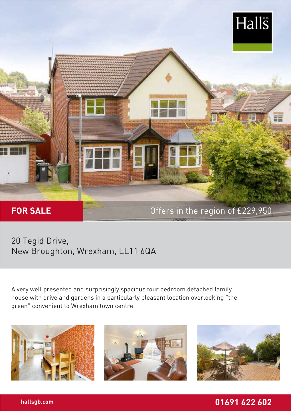 20 Tegid Drive, New Broughton, Wrexham, LL11 6QA 01691 622