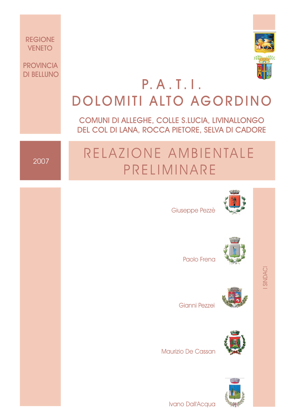 P.A.T.I. Dolomiti Alto Agordino Relazione Ambientale