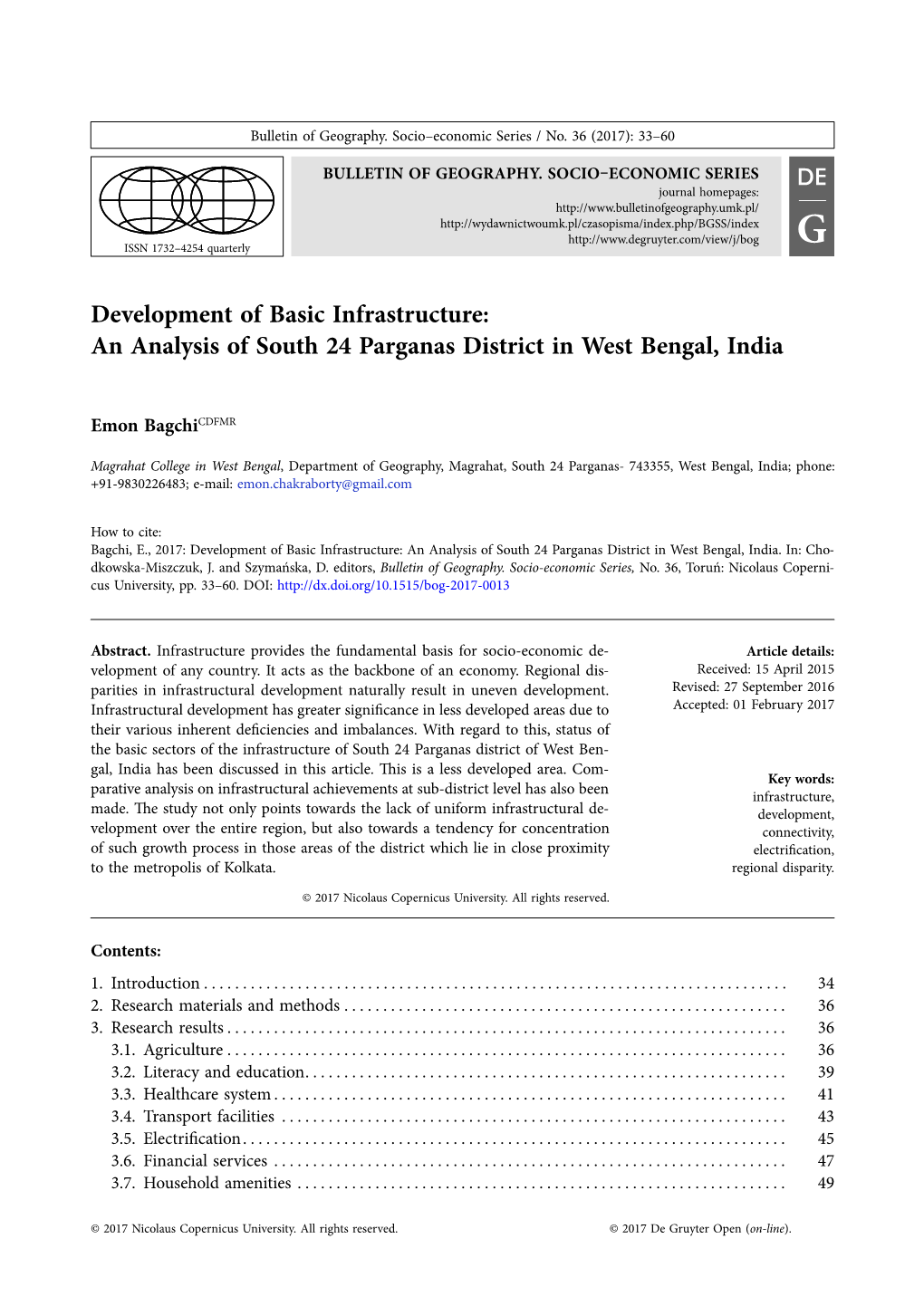 An Analysis of South 24 Parganas District in West Bengal, India