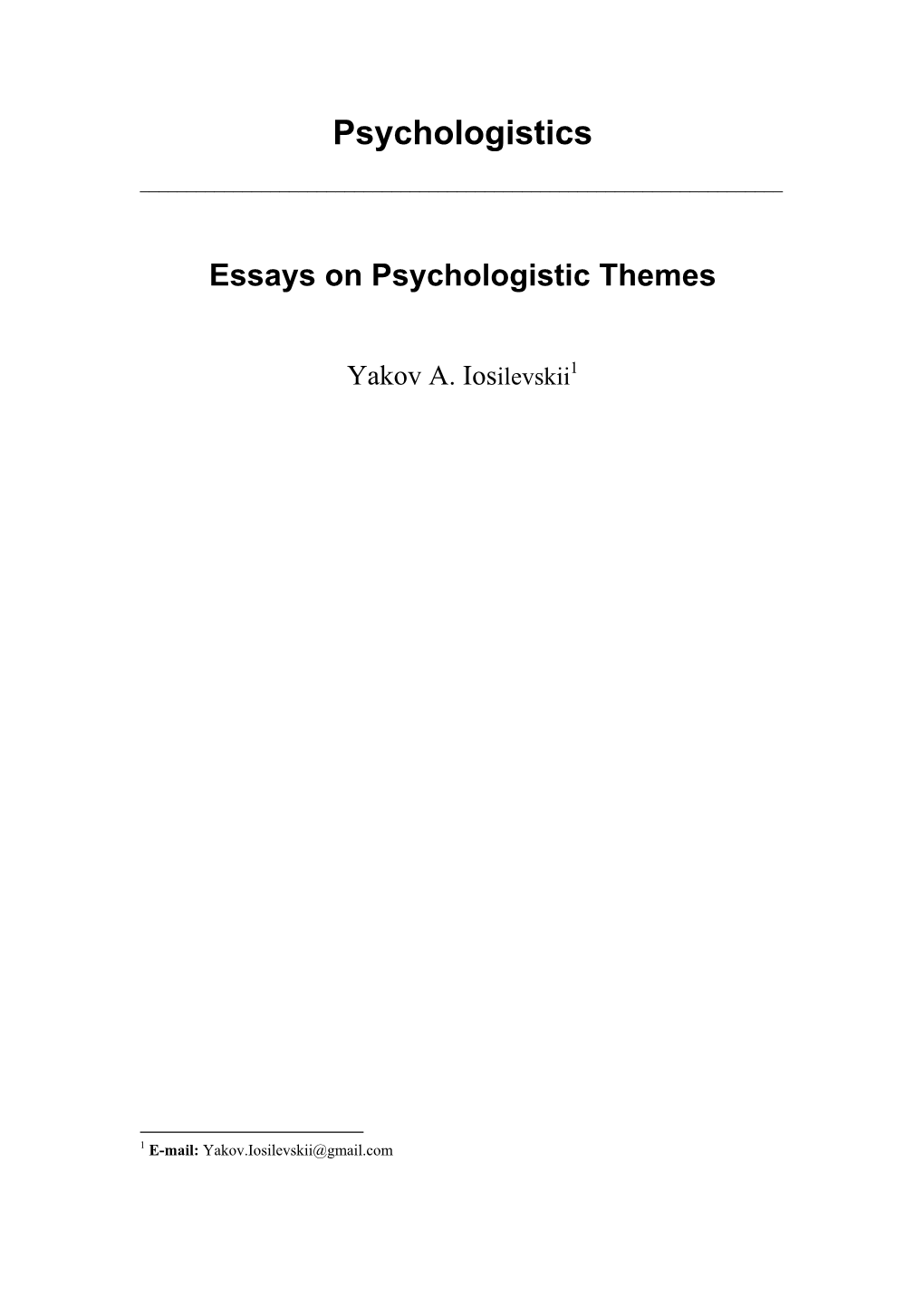 Psychologistics