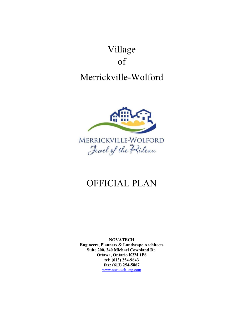 Village of Merrickville-Wolford OFFICIAL PLAN