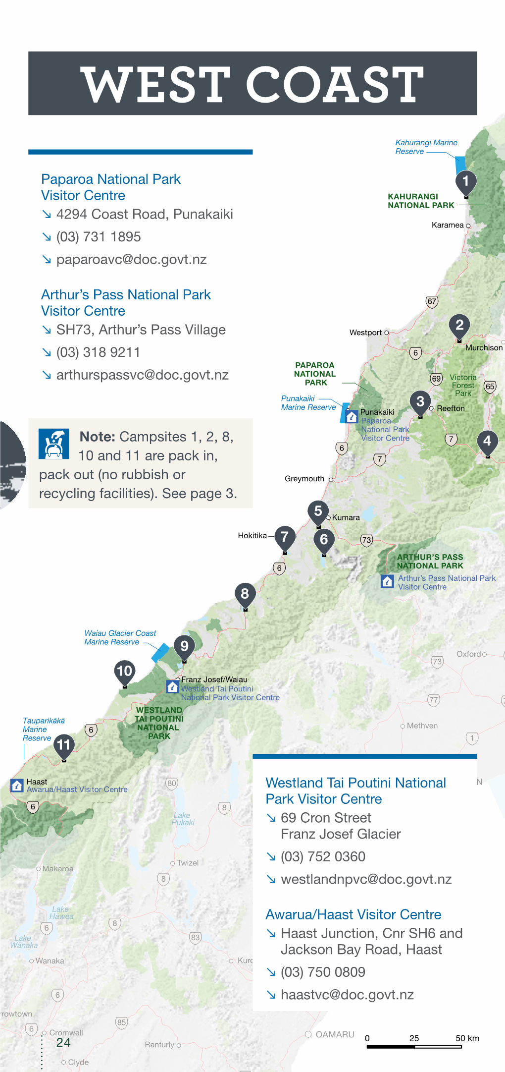 Conservation Campsites South Island 2019-20 West Coast