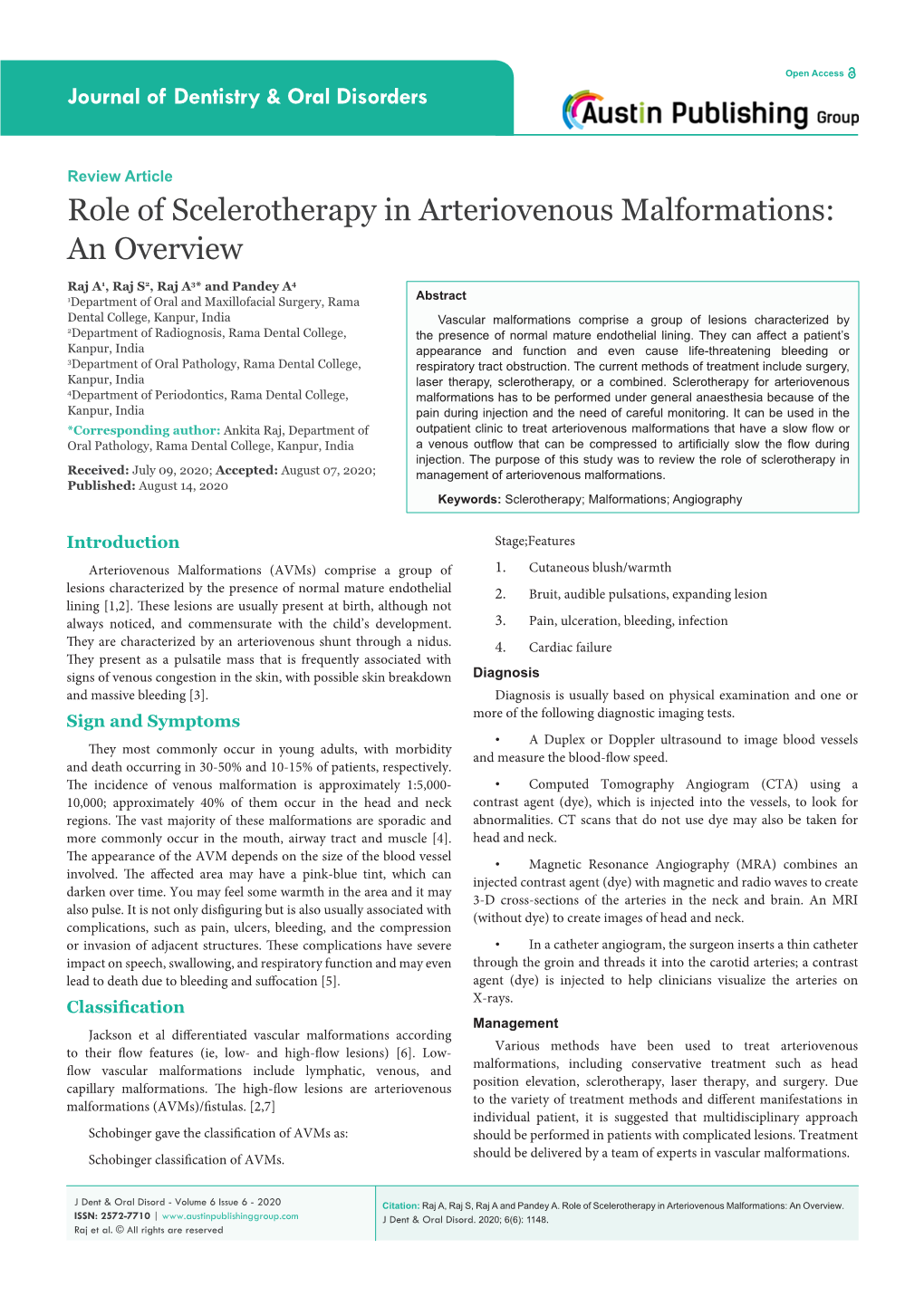 Role of Scelerotherapy in Arteriovenous Malformations: an Overview