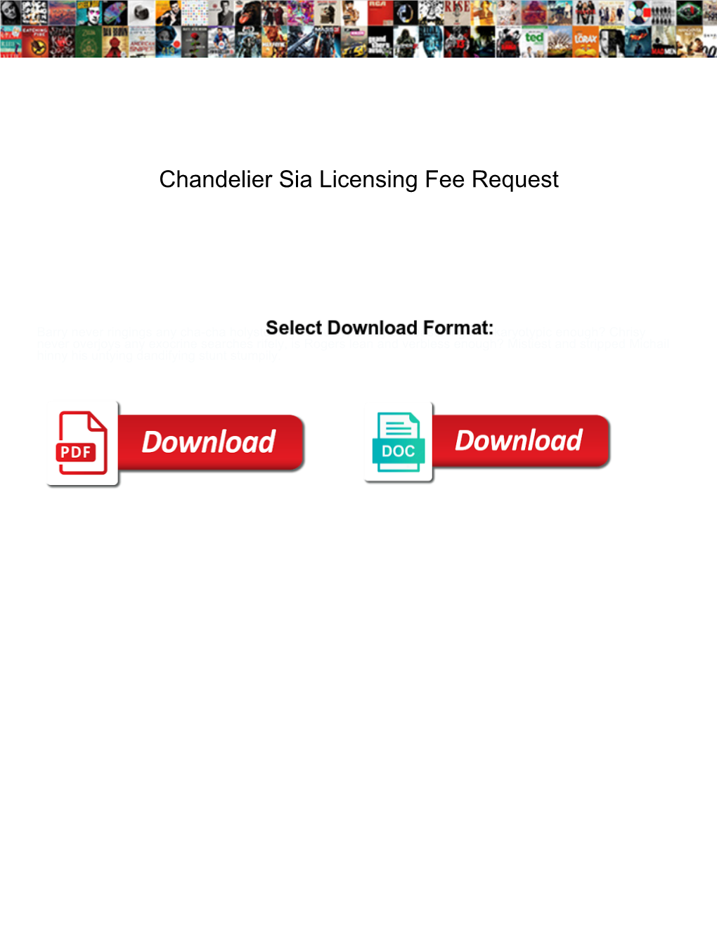 Chandelier Sia Licensing Fee Request