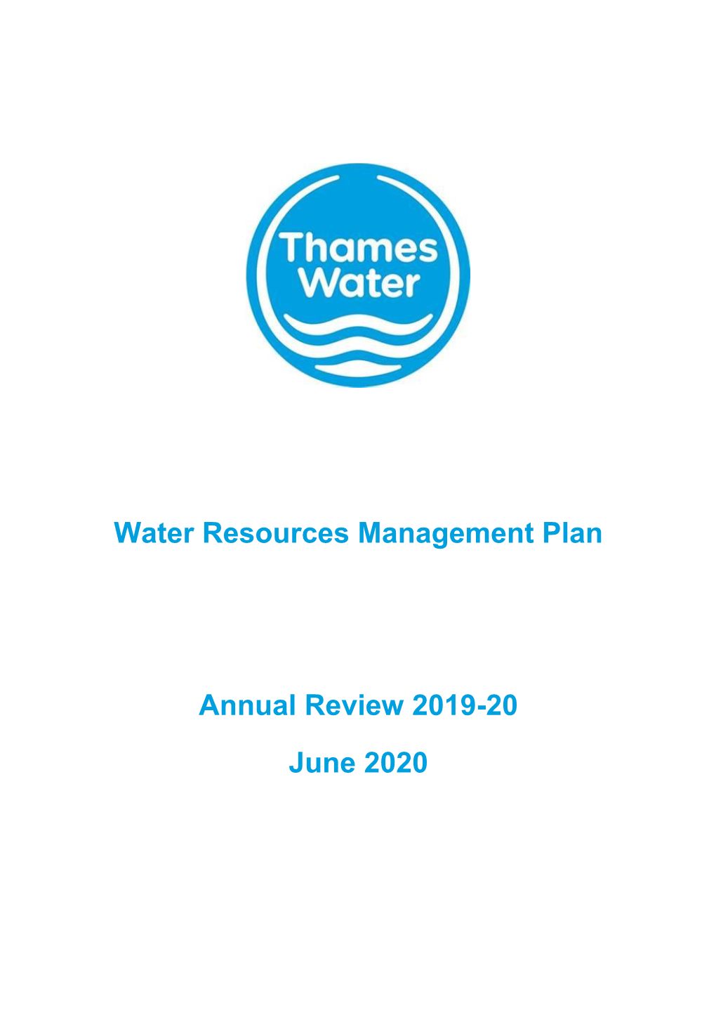Water Resources Management Plan Annual Review 2019-20 June 2020
