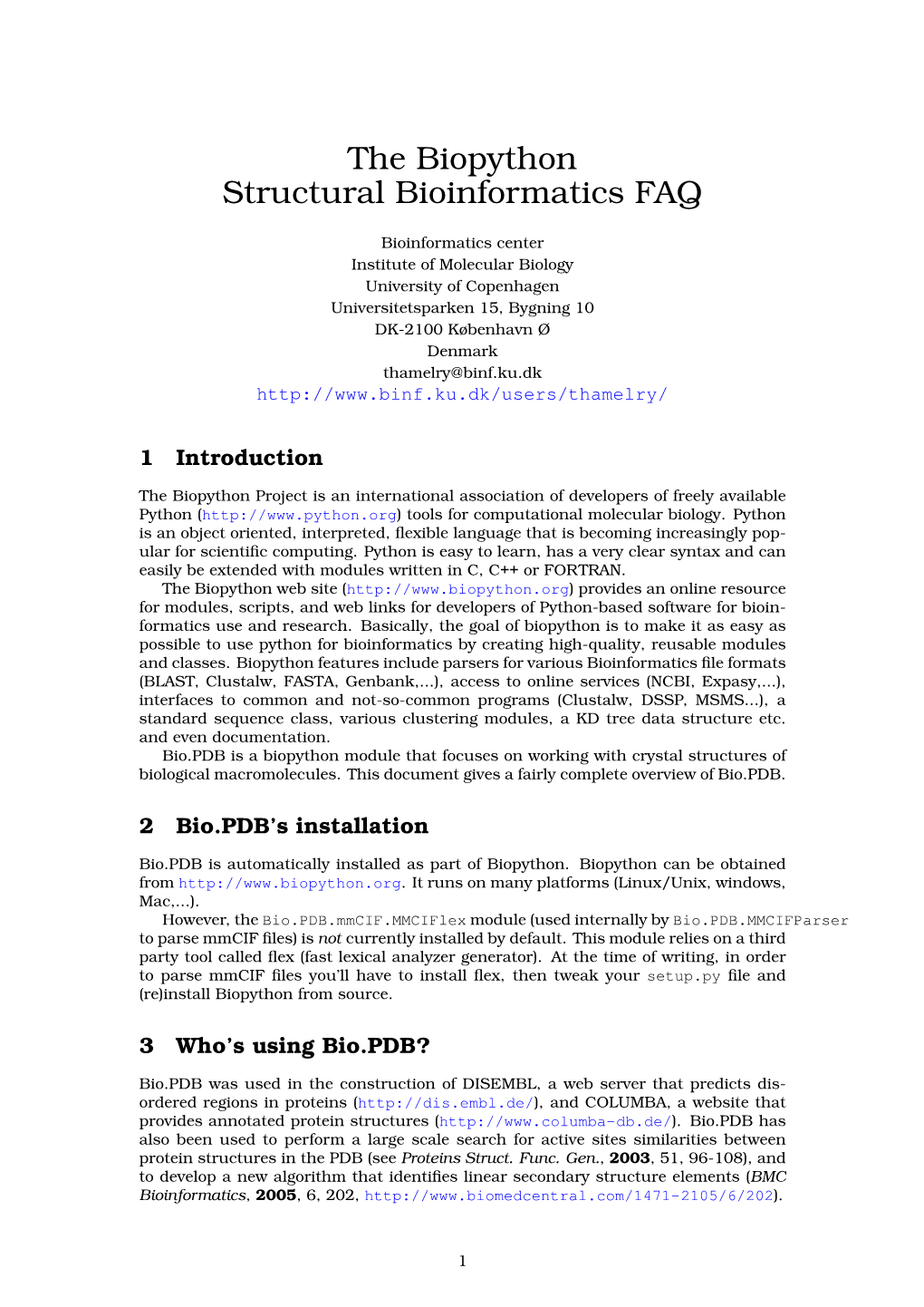 The Biopython Structural Bioinformatics FAQ