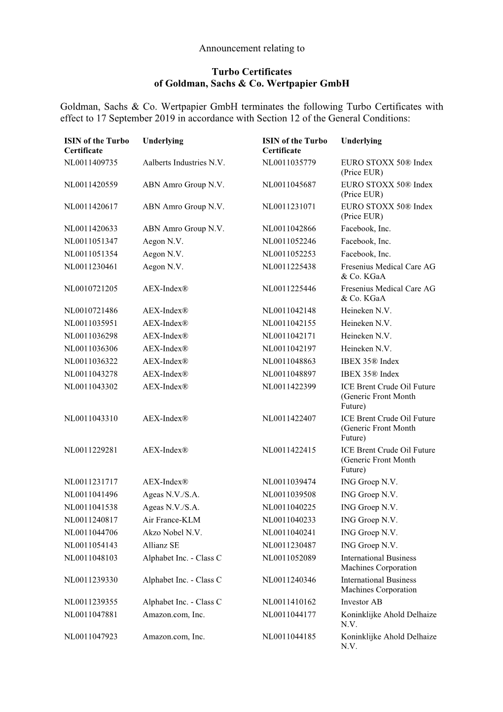 190616 GS Call Notice Turbo Certificates