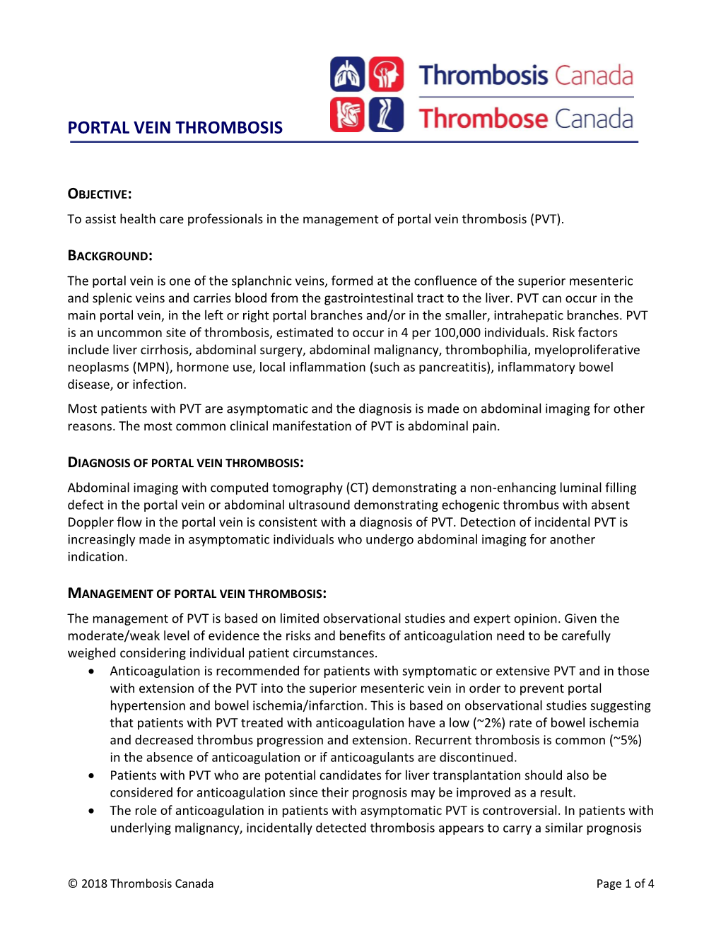 Portal Vein Thrombosis