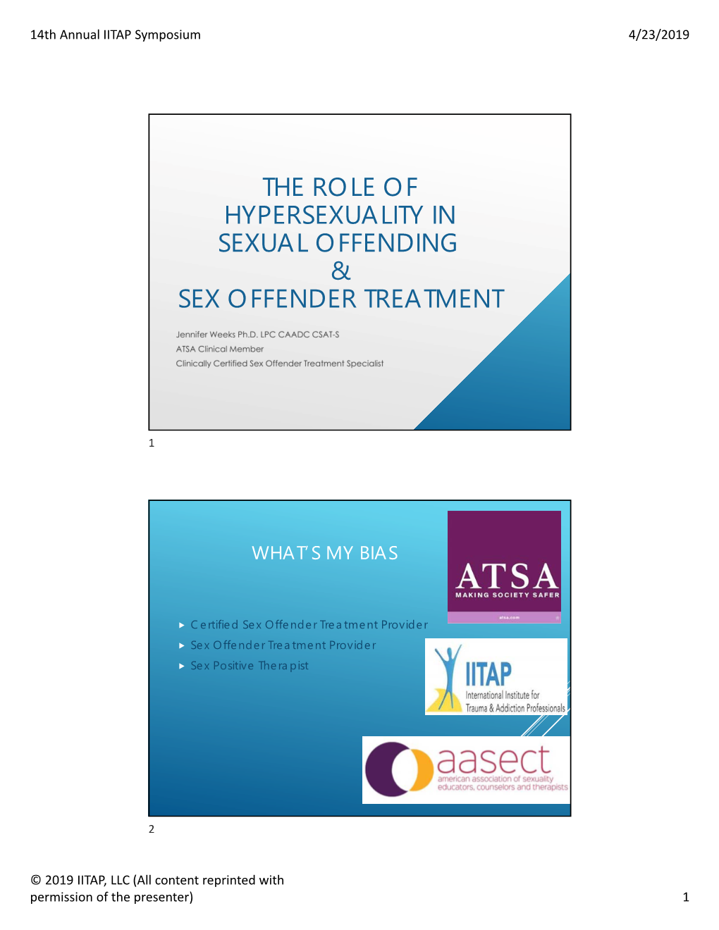 The Role of Hypersexuality in Sexual Offending & Sex