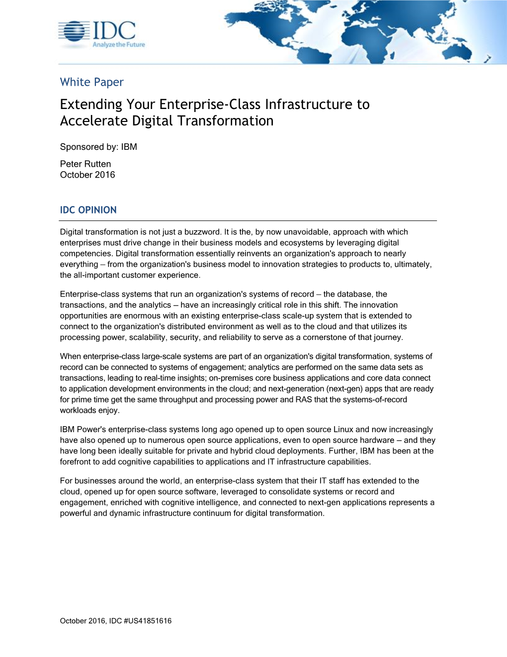 Extending Your Enterprise-Class Infrastructure to Accelerate Digital Transformation