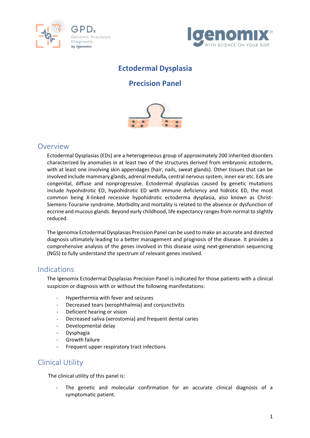 Ectodermal Dysplasia Precision Panel Overview Indications Clinical Utility