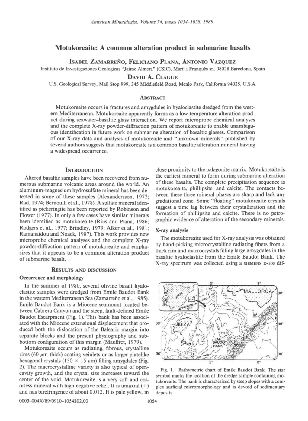 Motukoreaite: a Common Alteration Product in Submarine Basalts