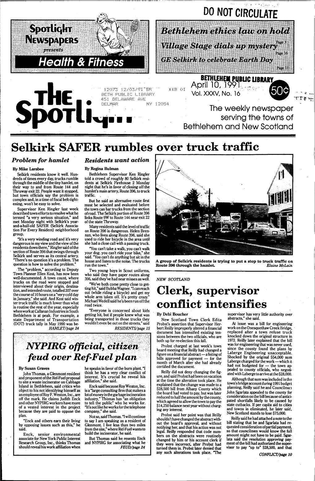 April 10,1991 -PAGE 9 Deputies Make DWI Arrests Police Make O Conflict Albany County Sheriffs Depu­ Department Report