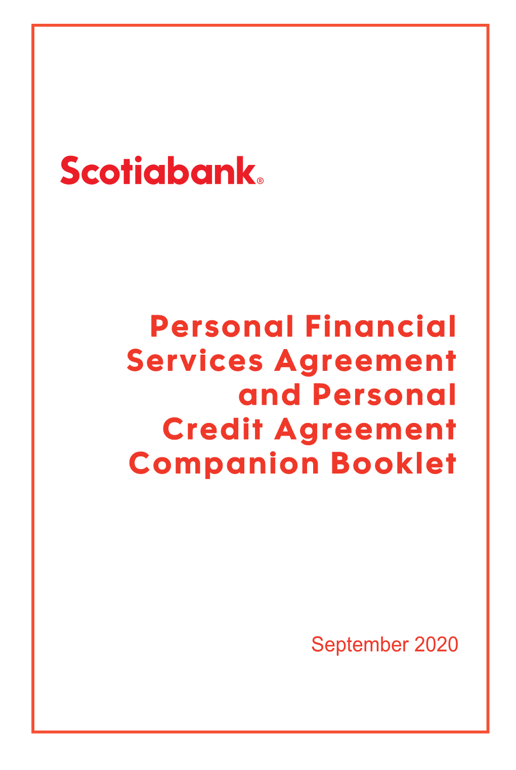 Personal Financial Services Agreement and Personal Credit Agreement Companion Booklet